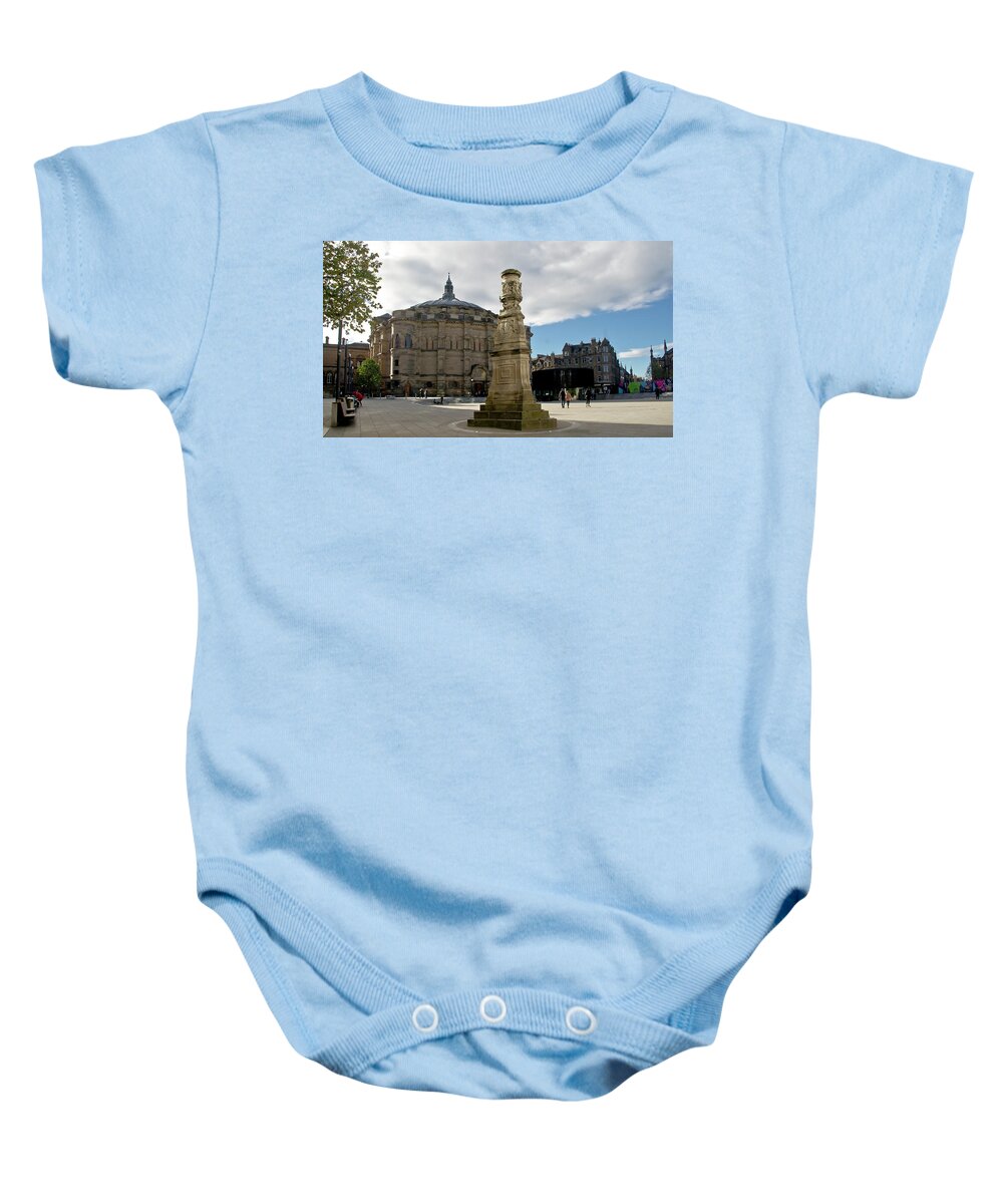 Hall Baby Onesie featuring the photograph The Mc Ewan Hall and Bristo Square by Elena Perelman