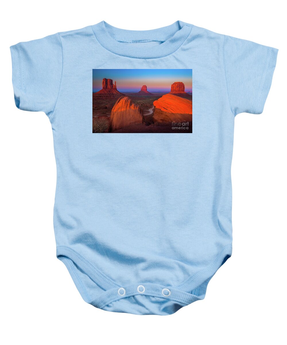 America Baby Onesie featuring the photograph The Mittens by Inge Johnsson