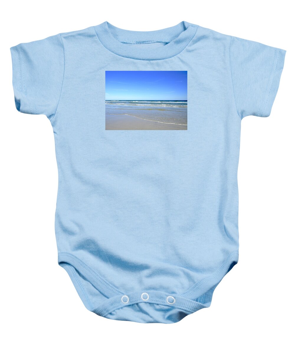Serene Beach Print Baby Onesie featuring the photograph The Perfect Calm by Kristina Deane