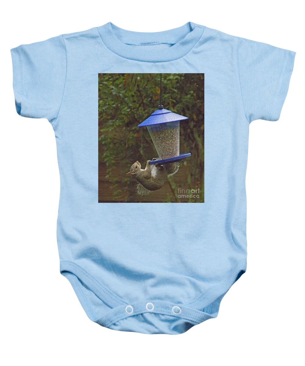 Thief Baby Onesie featuring the photograph The Thief by Larry Mulvehill