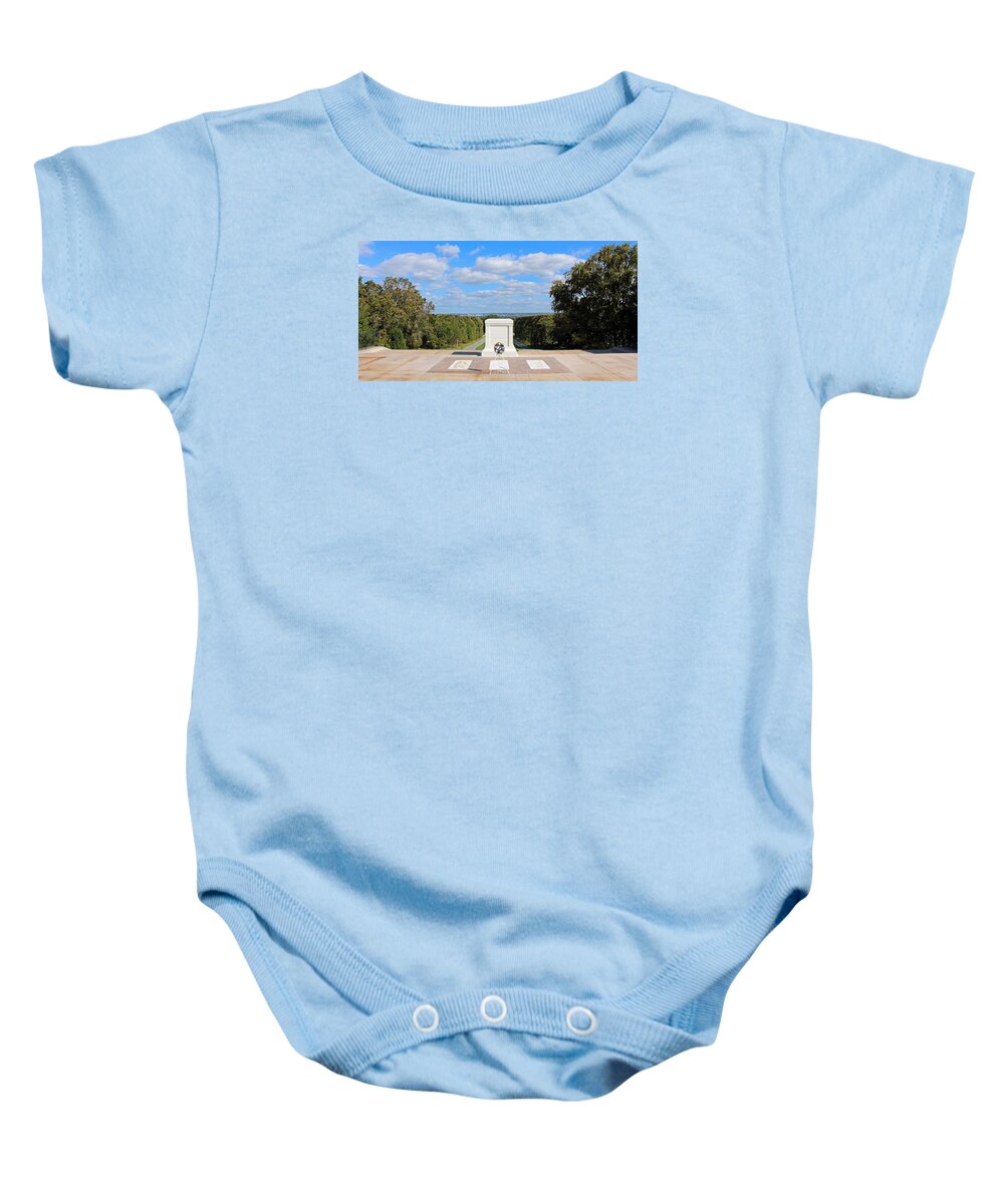 Tomb Baby Onesie featuring the photograph The Tomb of the Unknown Soldiers -- Known But To God by Cora Wandel