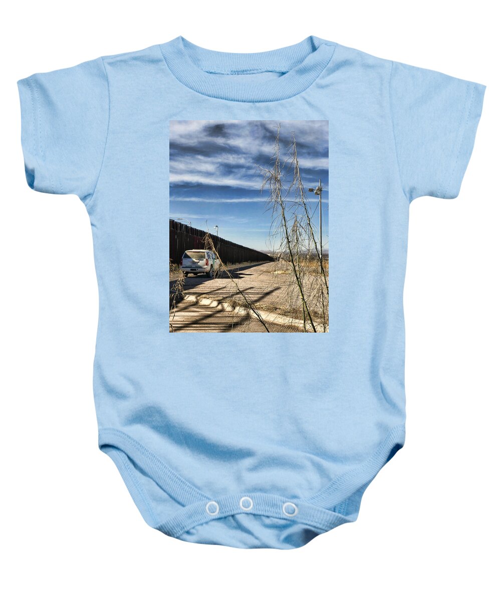 Us-mexico Border Wall Baby Onesie featuring the photograph The Wall by Tatiana Travelways