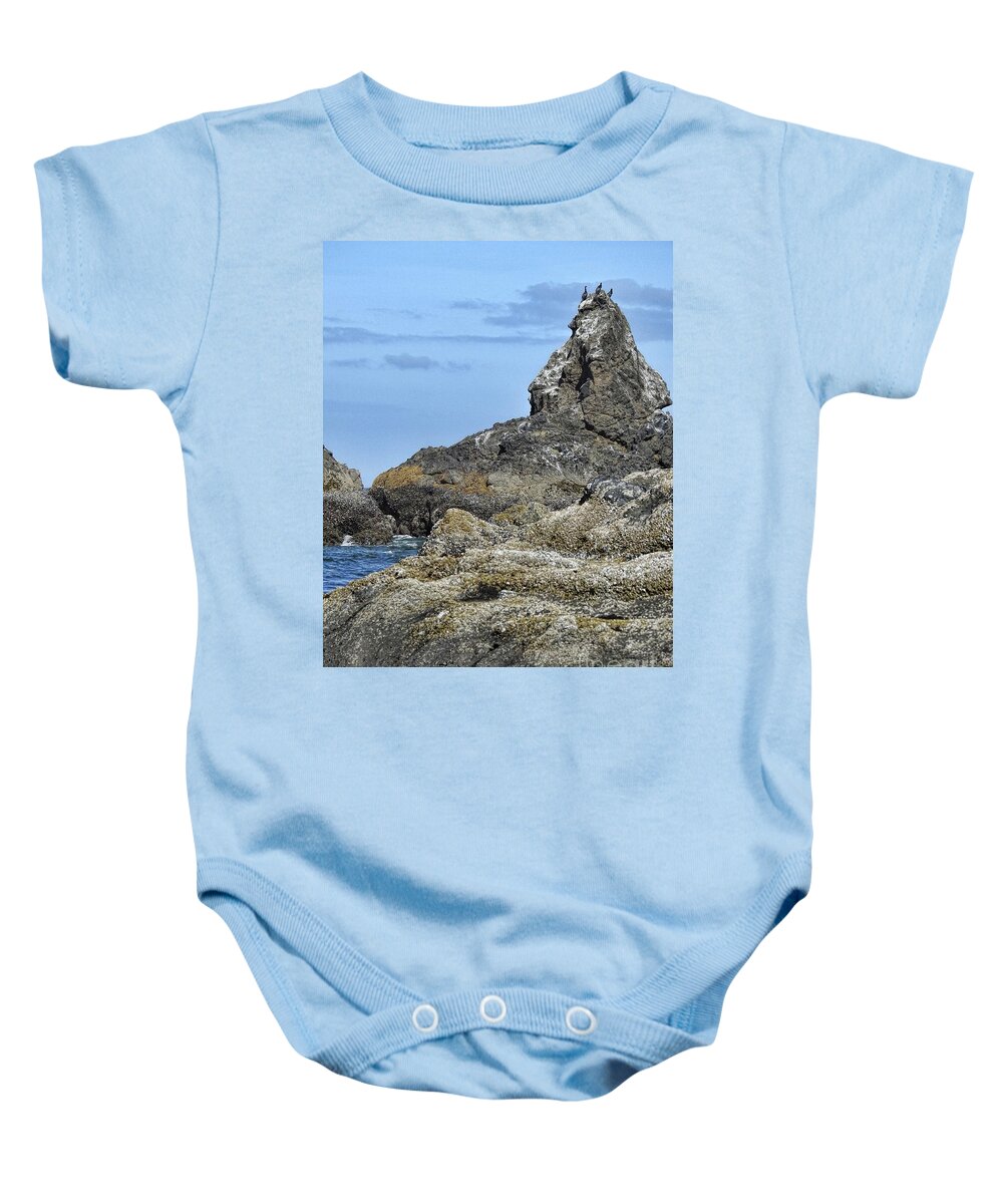 Lincoln City Baby Onesie featuring the photograph Three Little Birds by Peggy Hughes