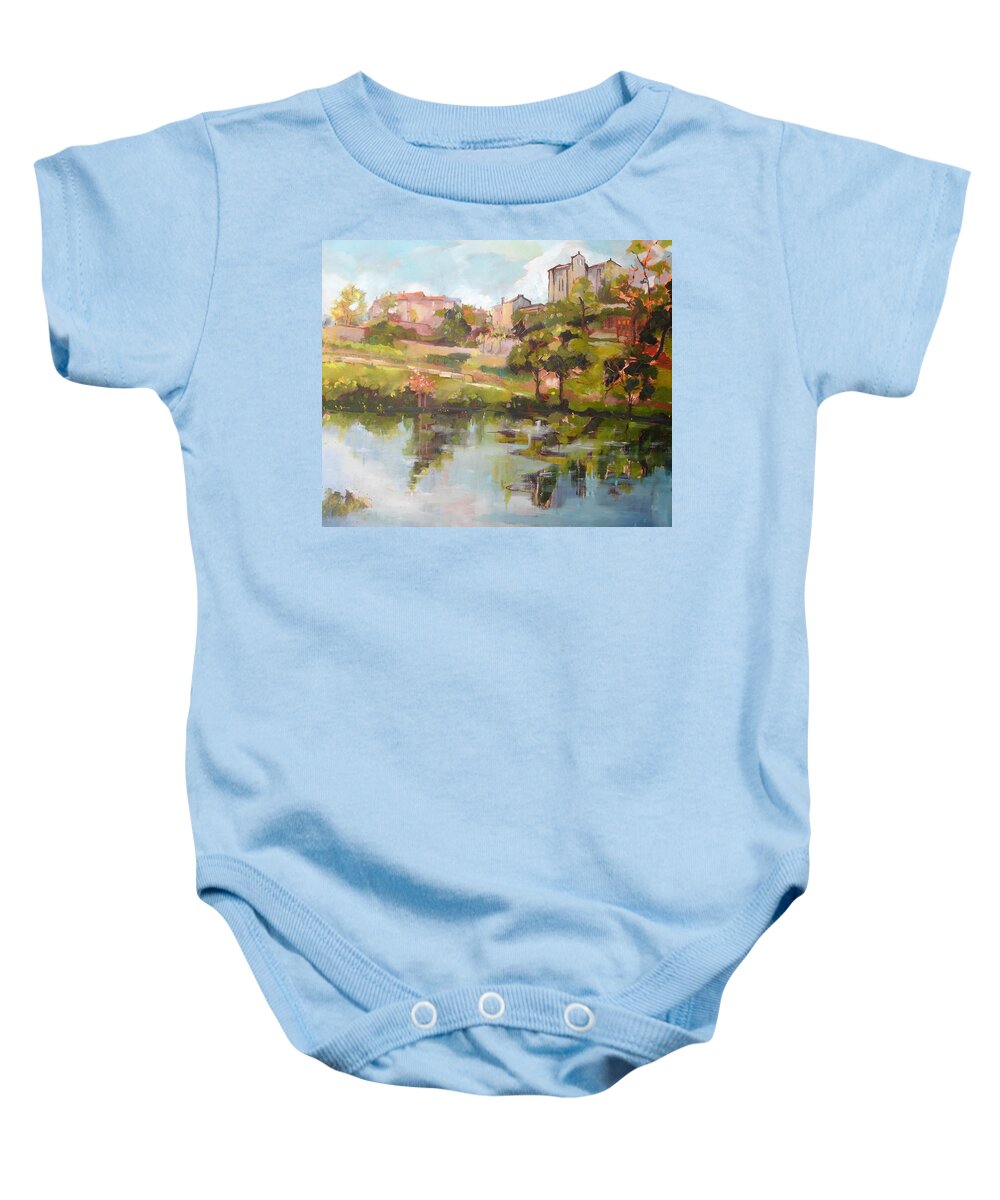 Plein Air Contest On 11 And 12 Juin 2016. 2nd Place Baby Onesie featuring the painting Tiffauge by Kim PARDON