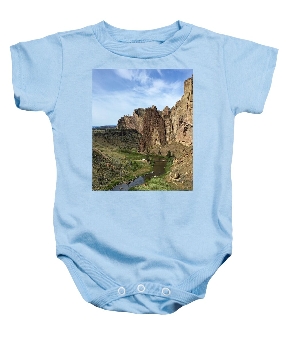 Smtih Rocks Baby Onesie featuring the photograph Towering Smith Rocks by Brian Eberly
