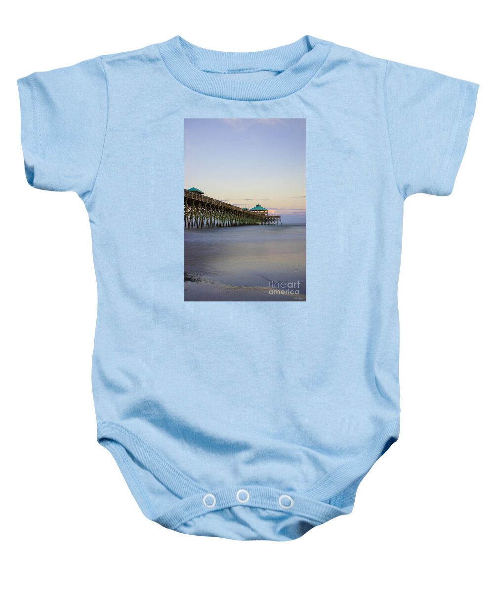 Folly Beach Baby Onesie featuring the photograph Tranquility At Folly by Jennifer White