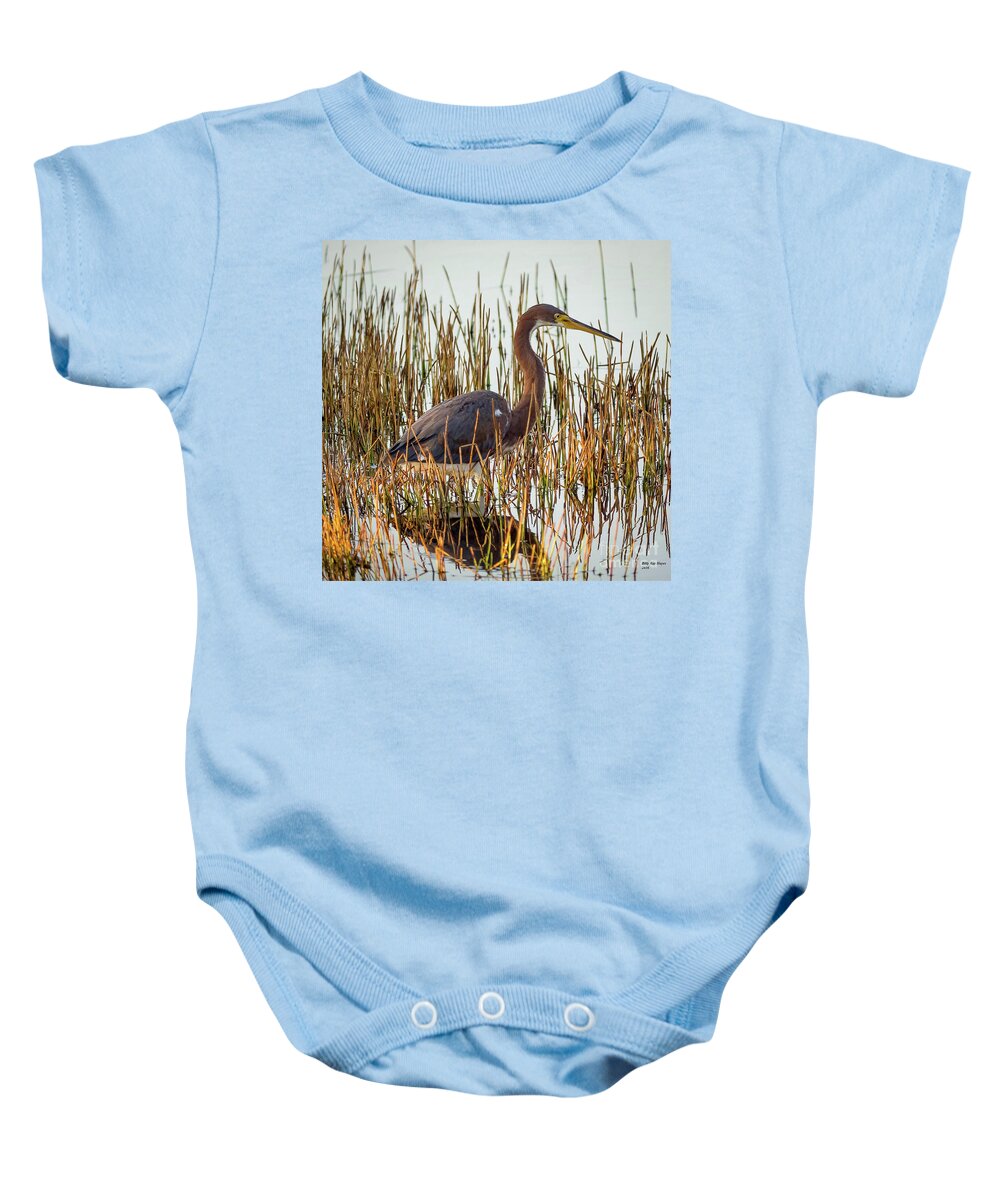 Herons Baby Onesie featuring the photograph Tricolored Heron - Egretta Tricolor by DB Hayes