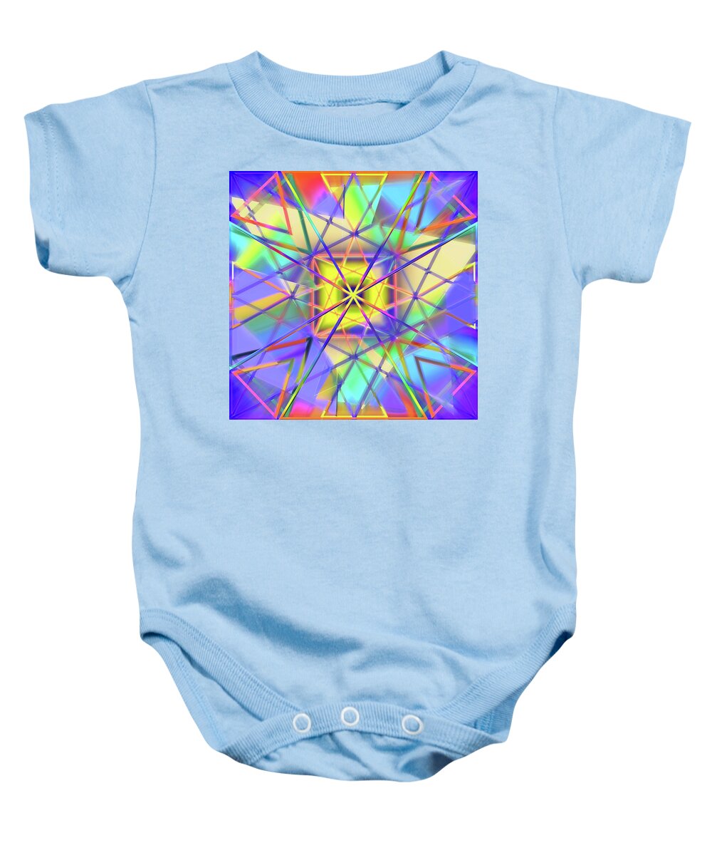 Abstract Baby Onesie featuring the digital art Triangular - Abstract by Steve Ohlsen