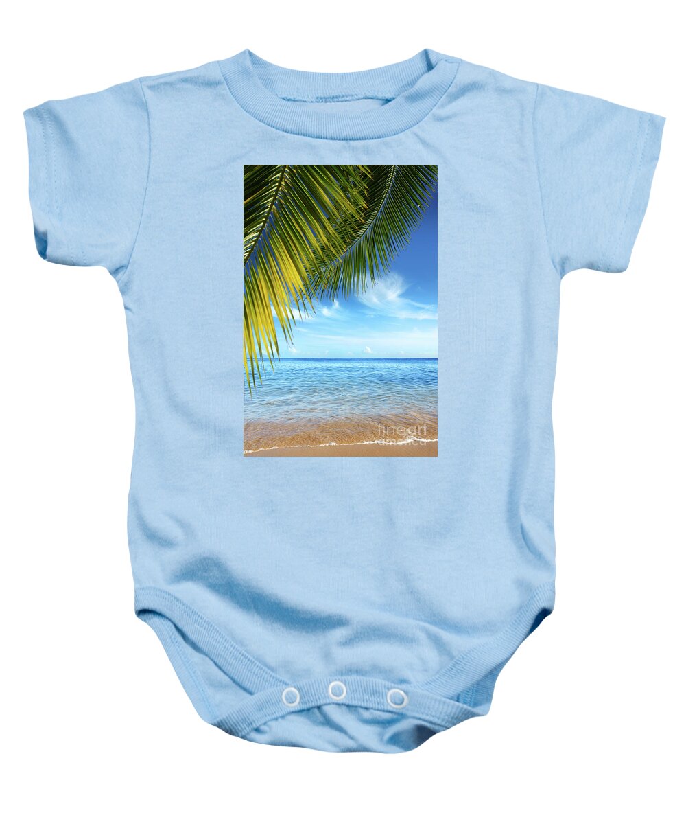 Bay Baby Onesie featuring the photograph Tropical Beach by Carlos Caetano