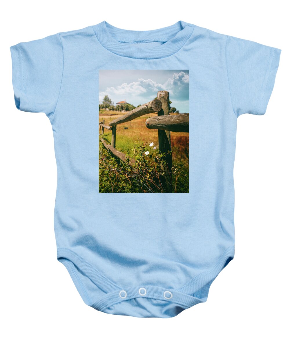 Fence Baby Onesie featuring the photograph Trunk Fence by Carlos Caetano