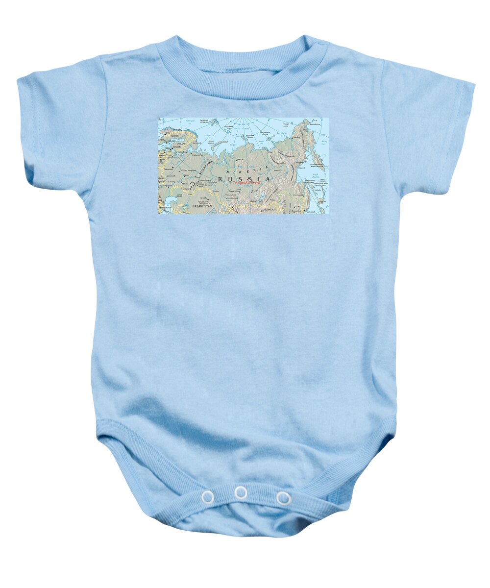 Map Baby Onesie featuring the photograph Tunguska Event Location, Siberia, Russia by Science Source