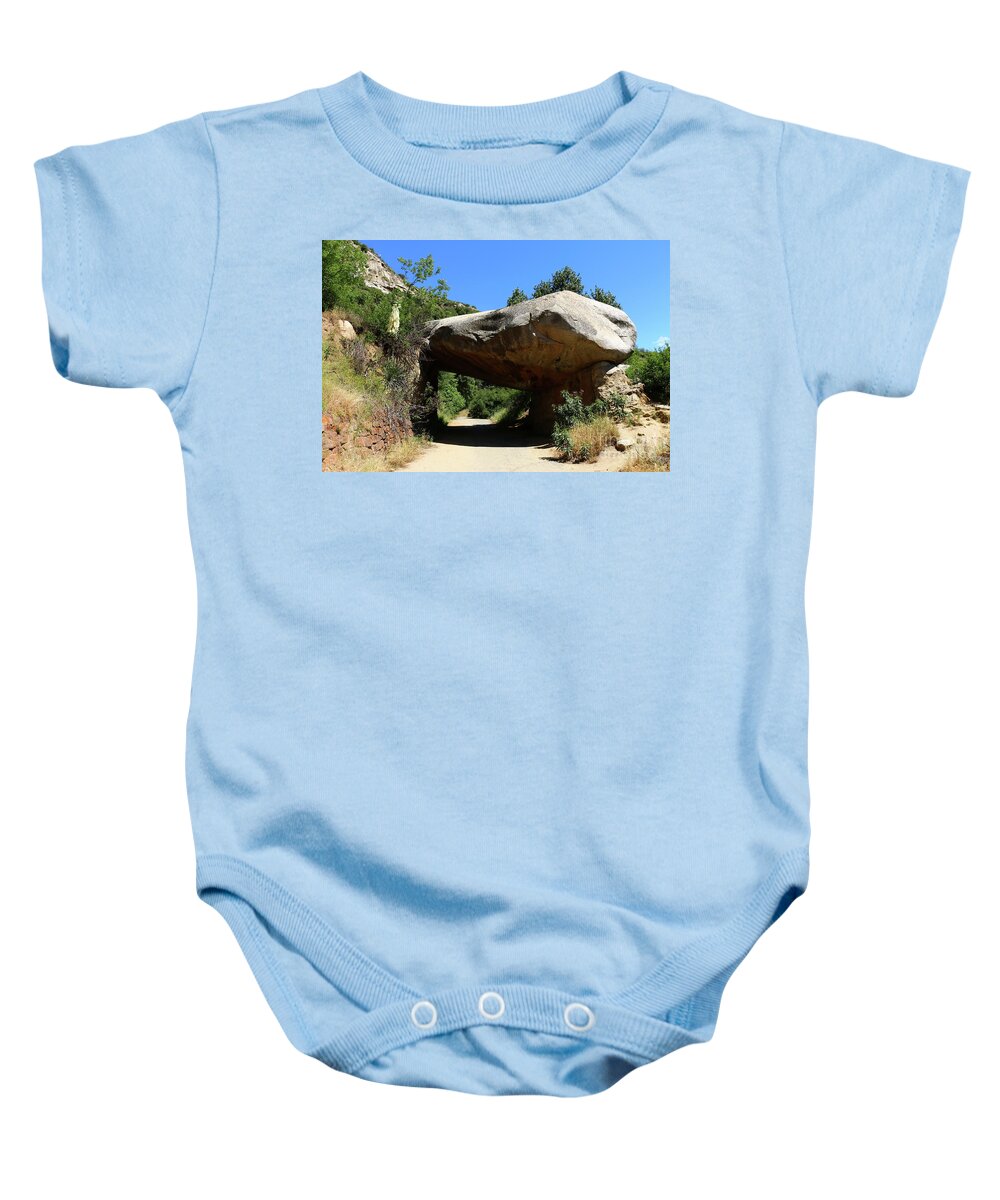 Generals Hwy In California Baby Onesie featuring the photograph Tunnel Rock Generals Hwy in California by Christiane Schulze Art And Photography
