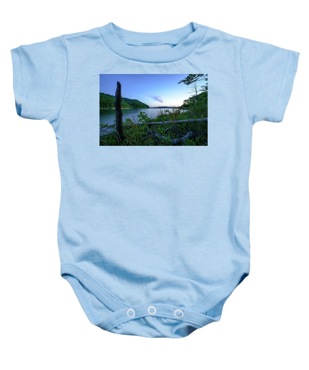 East Baby Onesie featuring the photograph Twilight On The Bay by Michael Scott