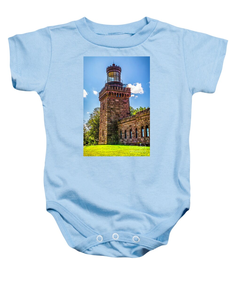 Navesink Baby Onesie featuring the photograph Twin Lights South Tower by Nick Zelinsky Jr