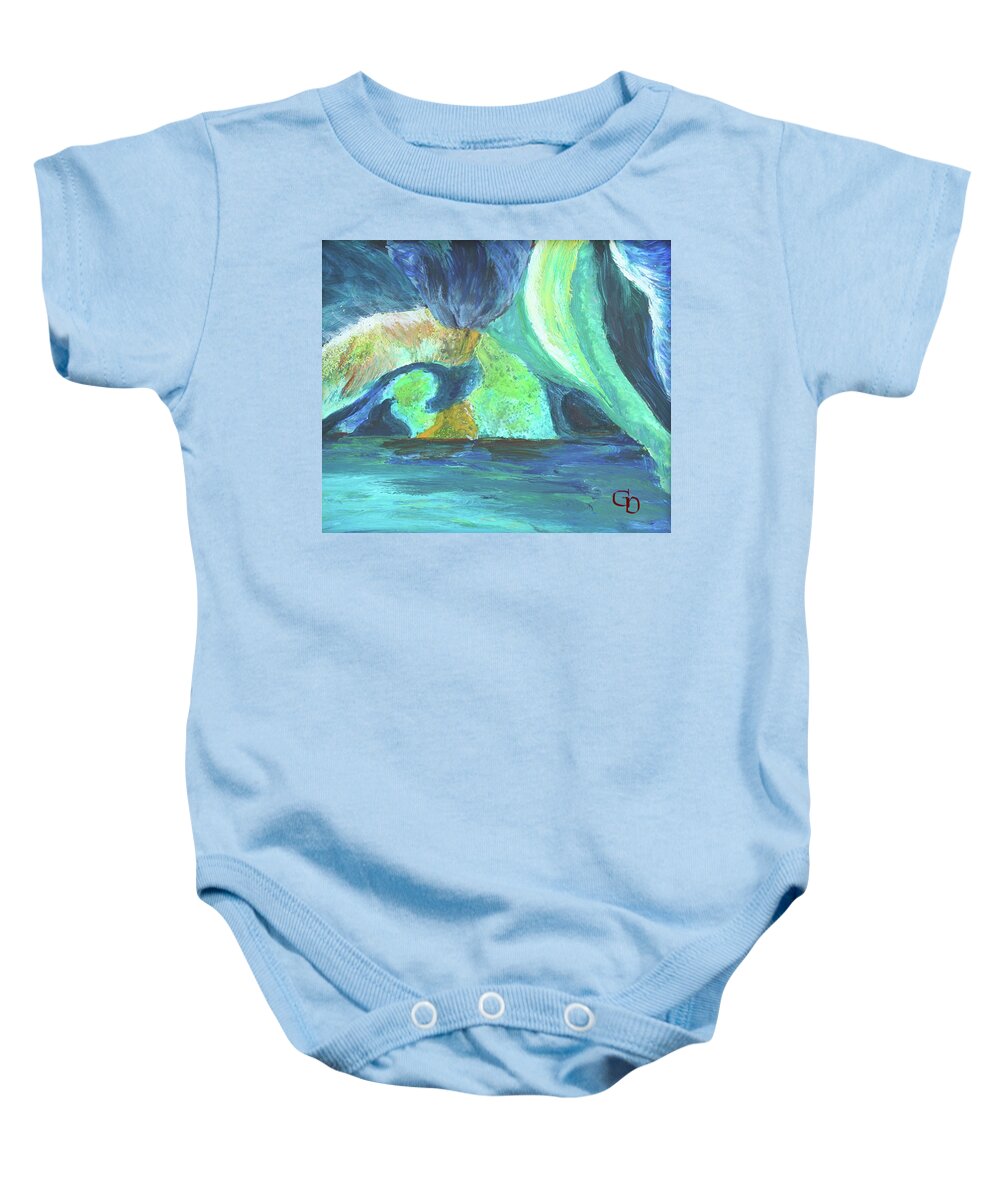 Landscapes Baby Onesie featuring the painting Vensoog- Hidden Lake #1 by Gail Daley