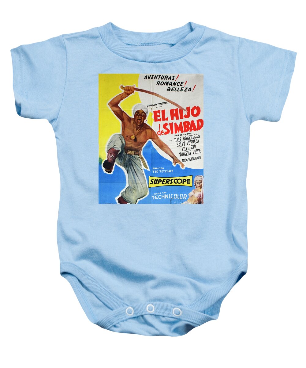 El Hijo De Simbad Baby Onesie featuring the photograph Vintage Movie Poster 5 by Bob Christopher