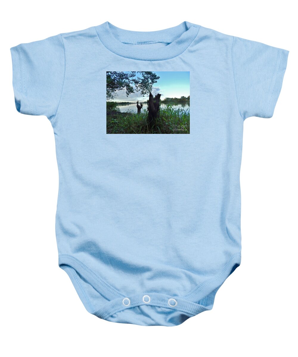 Nature Baby Onesie featuring the painting Walk Along The River In Verdun by Reb Frost