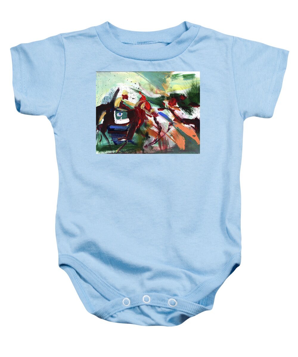 John Gholson Jr Baby Onesie featuring the painting Warm Up by John Gholson