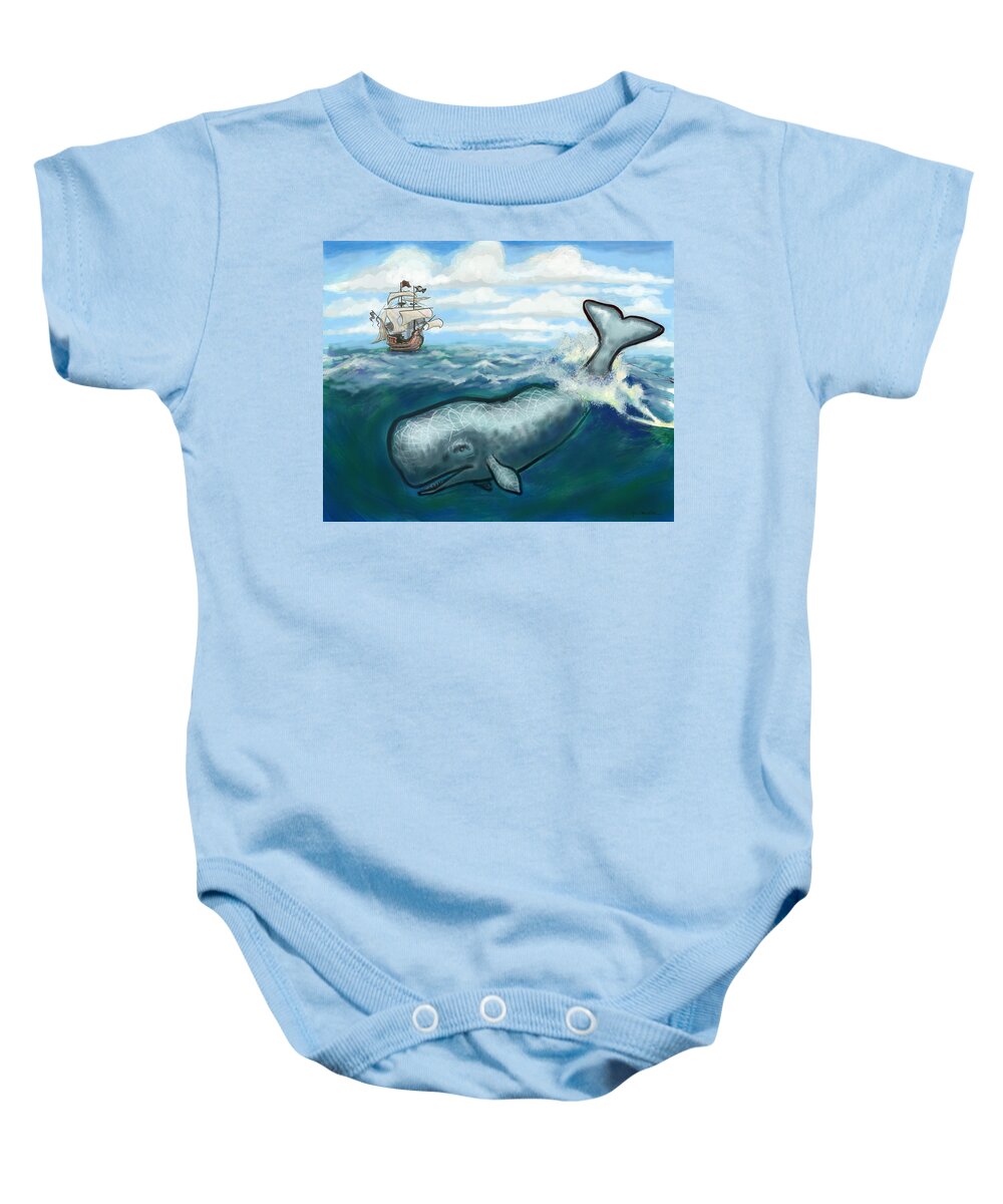 Whale Baby Onesie featuring the digital art Whale Ho by Kevin Middleton