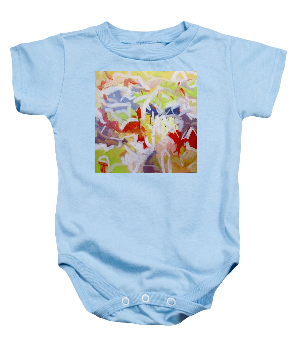 Abstract Baby Onesie featuring the painting Whispering Fields by Steven Miller