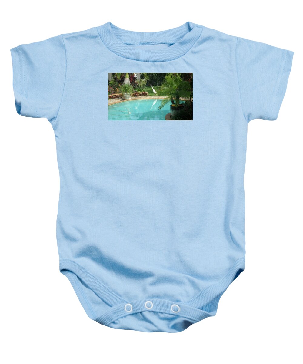 White Bird Baby Onesie featuring the photograph White Reflection by Val Oconnor