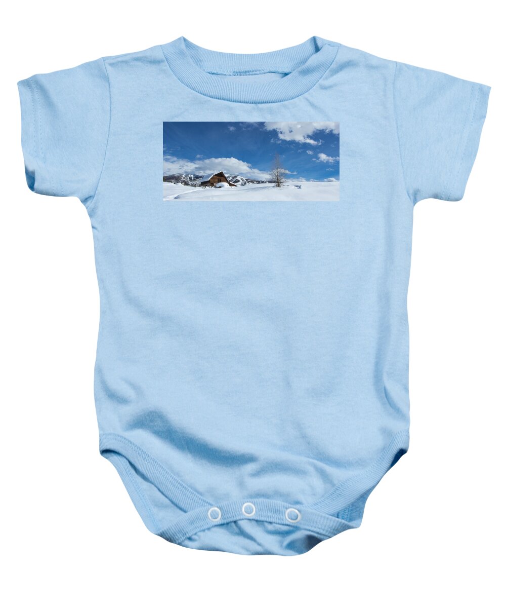 Mountain Baby Onesie featuring the photograph Winter in the Rockies by Sean Allen