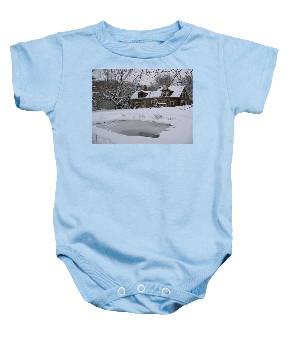 Winter Baby Onesie featuring the photograph Wintery Day by Lori Tambakis