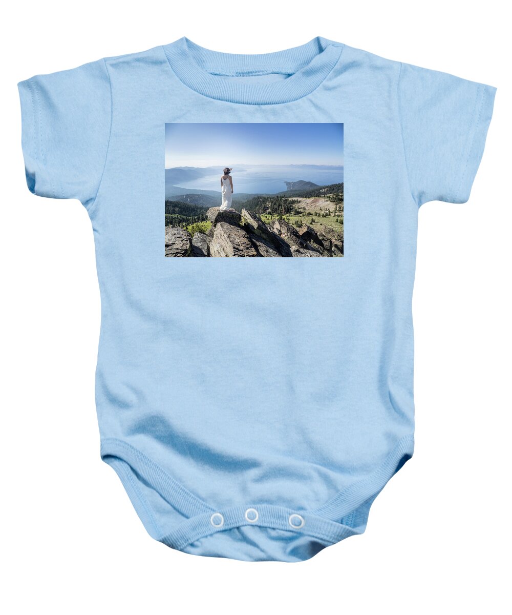 Usa Baby Onesie featuring the photograph Woman in White by Martin Gollery