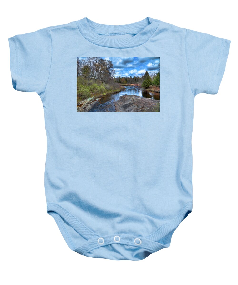 Woodhull Creek In May Baby Onesie featuring the photograph Woodhull Creek in May by David Patterson