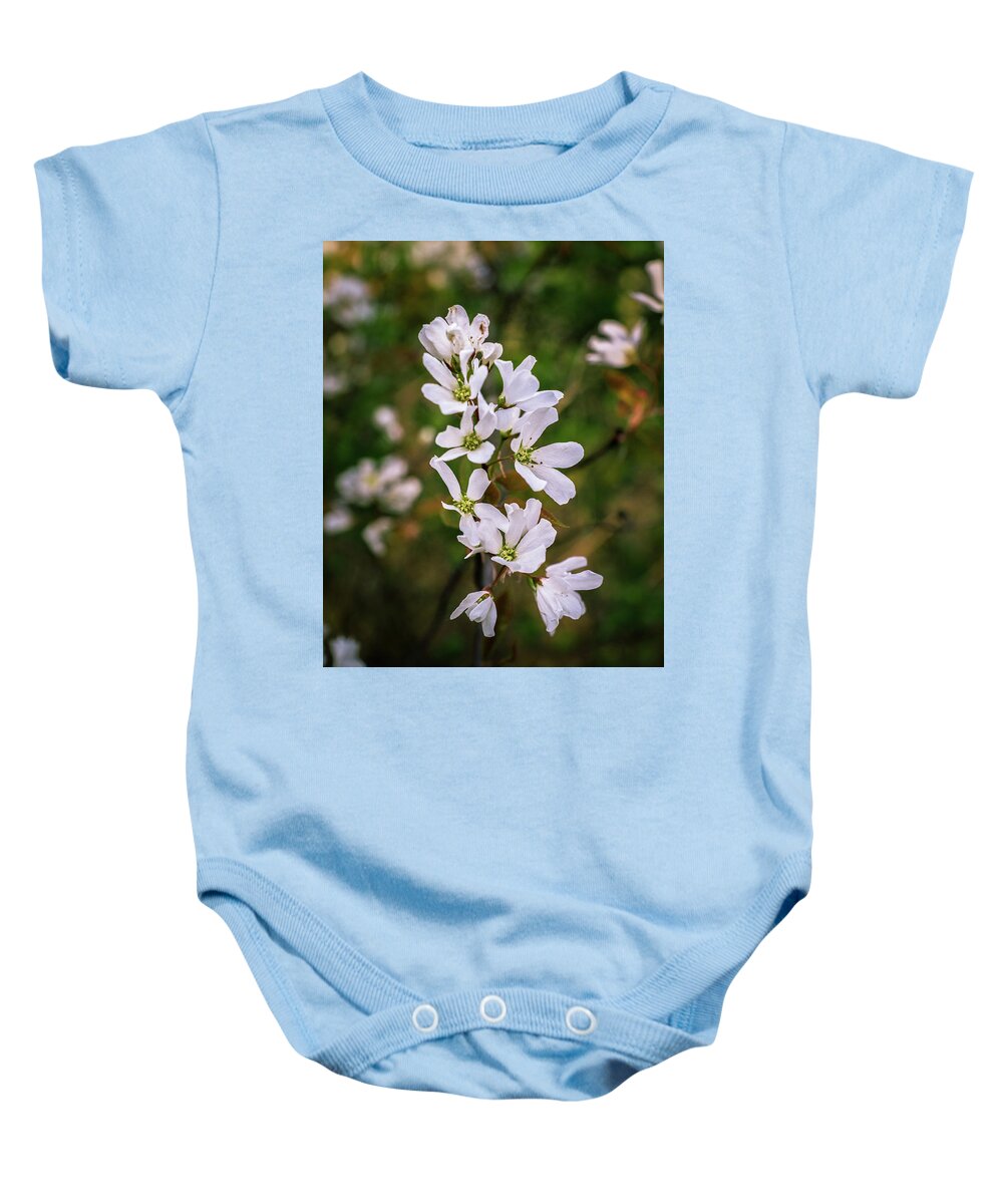 Wildflower Baby Onesie featuring the photograph Woodland Whites by Bill Pevlor