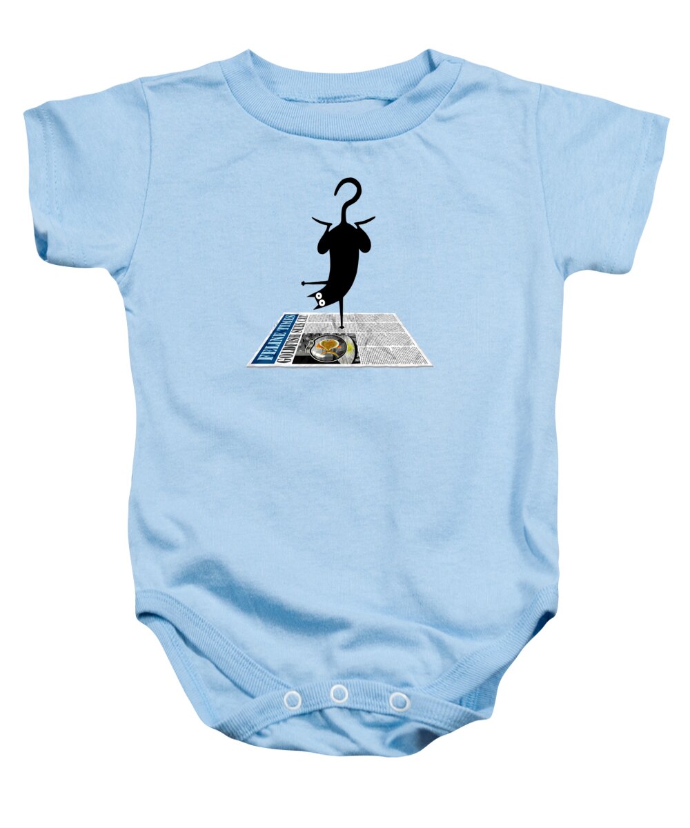 Yoga Baby Onesie featuring the drawing Yoga Mat by Andrew Hitchen