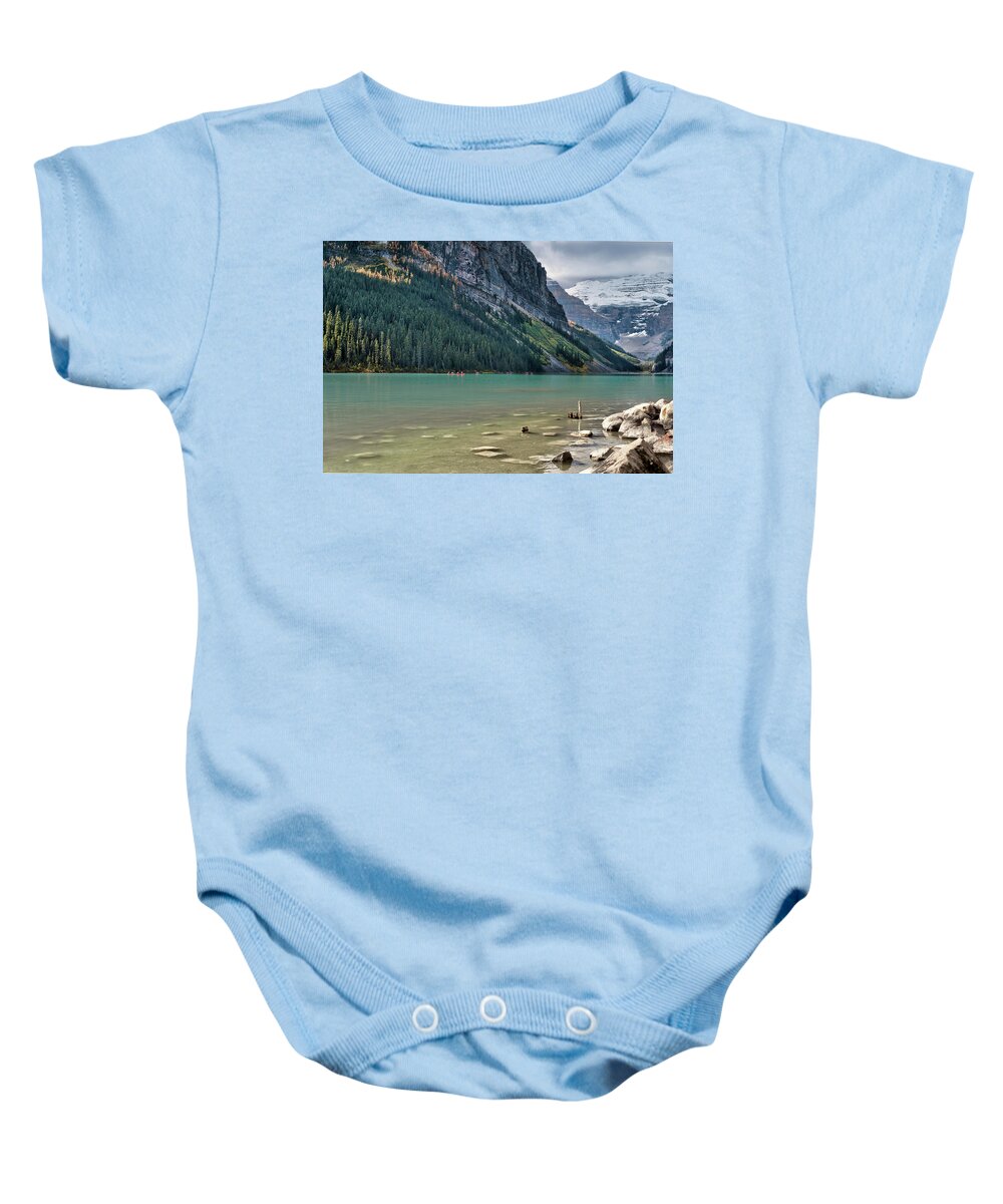 Alberta Baby Onesie featuring the photograph Lake Louise #1 by Nick Mares