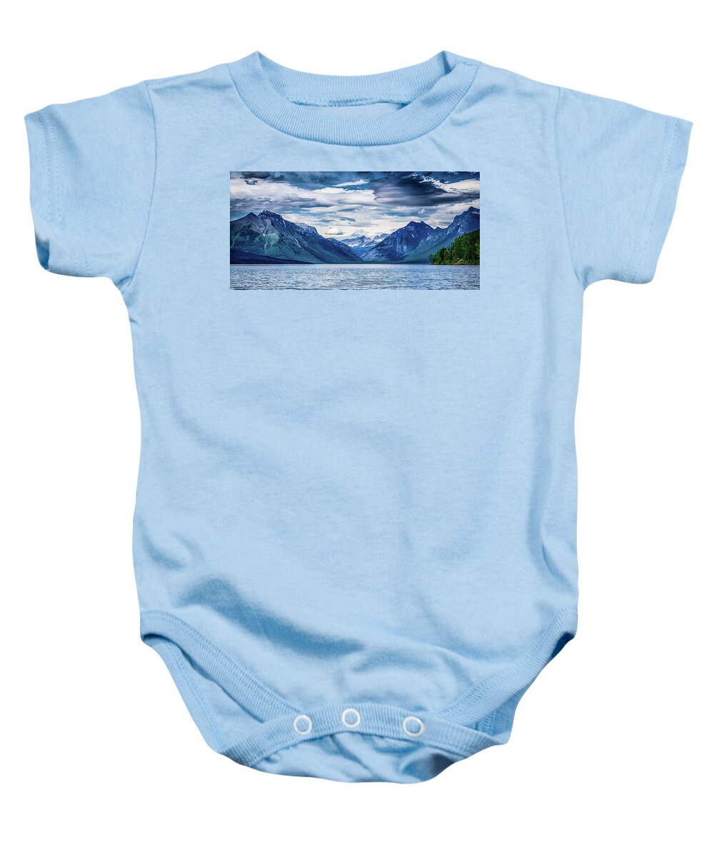 Park Baby Onesie featuring the photograph Lake McDonald Glacier National Park #14 by Alex Grichenko