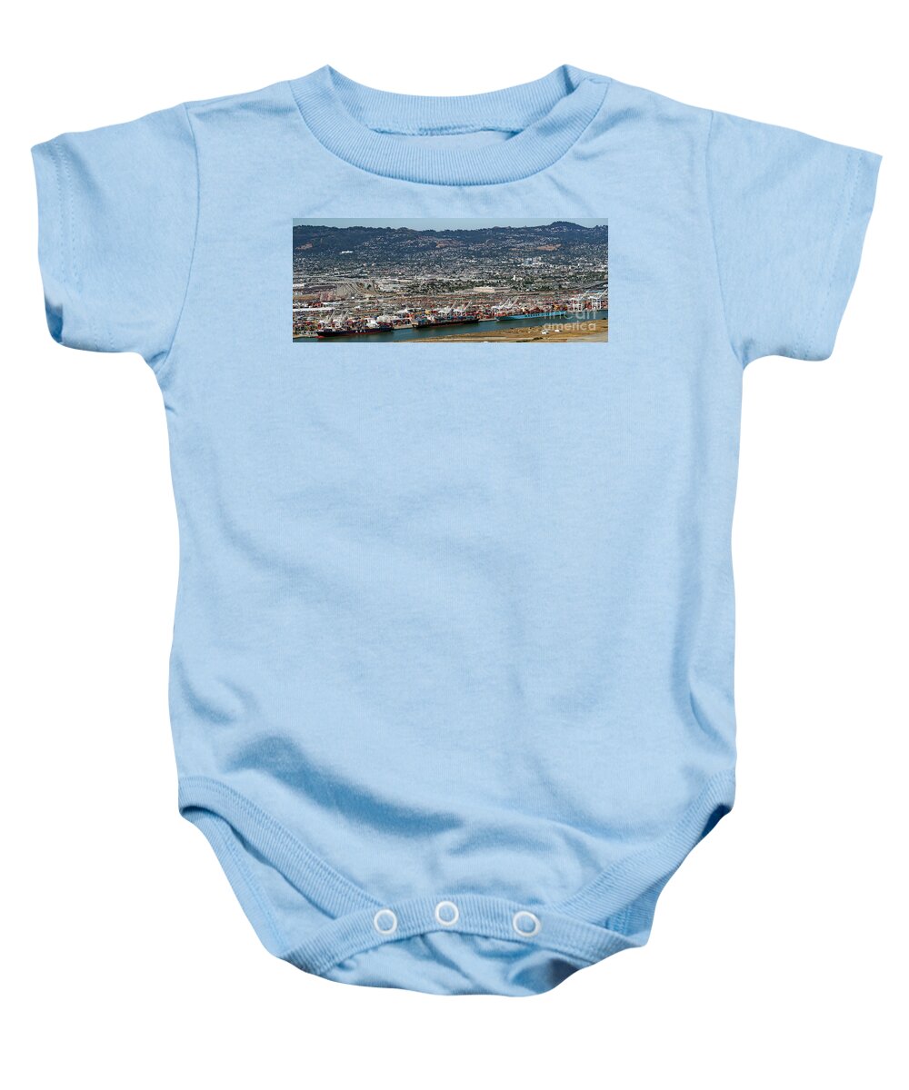 Port Of Oakland Baby Onesie featuring the photograph Port of Oakland Aerial Photo by David Oppenheimer