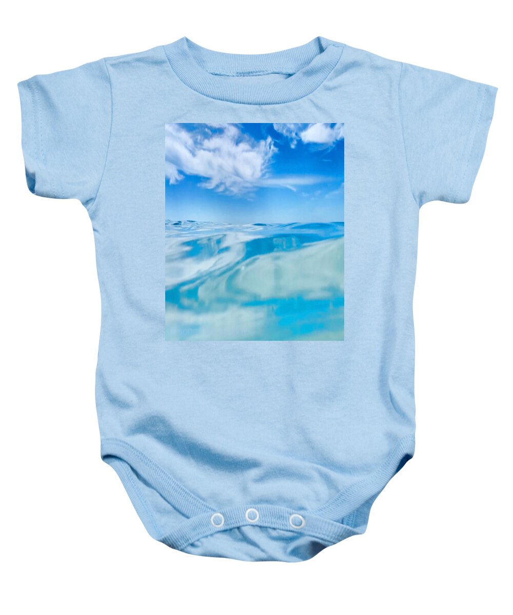 Blue Baby Onesie featuring the photograph Abstract Ocean by Alison Belsan Horton