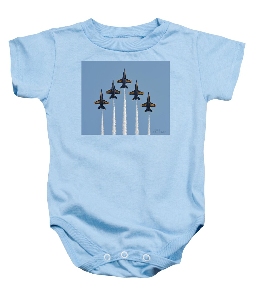 Blue Angels Baby Onesie featuring the photograph Angels Overhead by Brian Tada