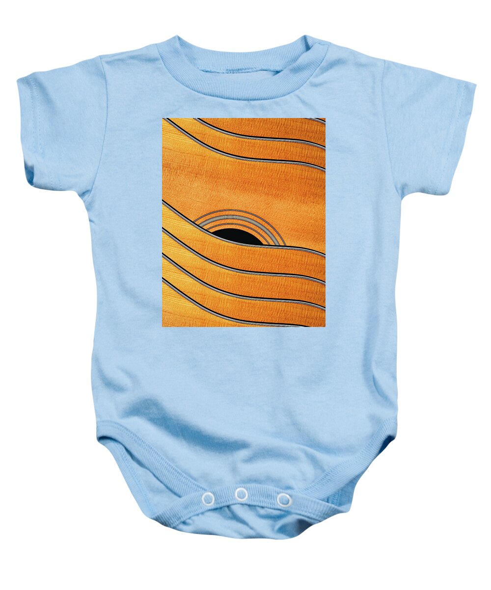 Music Baby Onesie featuring the photograph Acoustic Curve No 7 by Bob Orsillo
