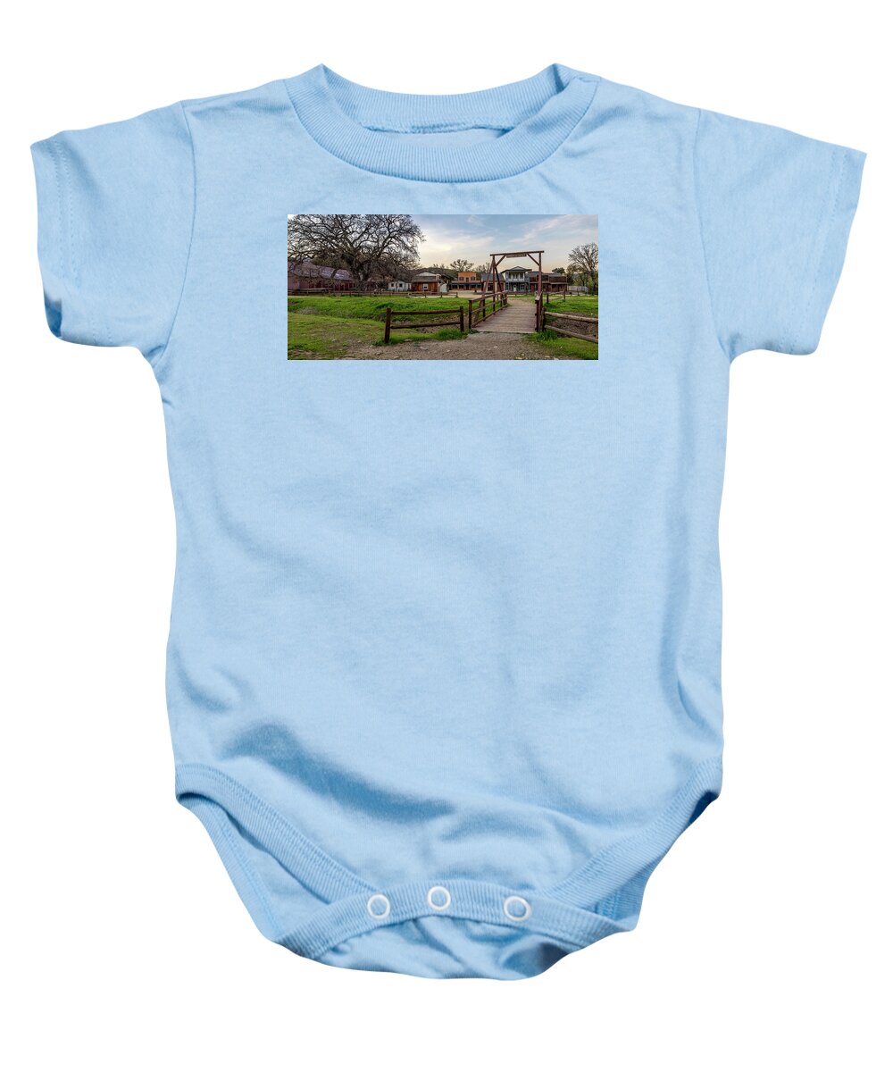 Ghost Town Baby Onesie featuring the photograph Bridge To Paramount by Gene Parks