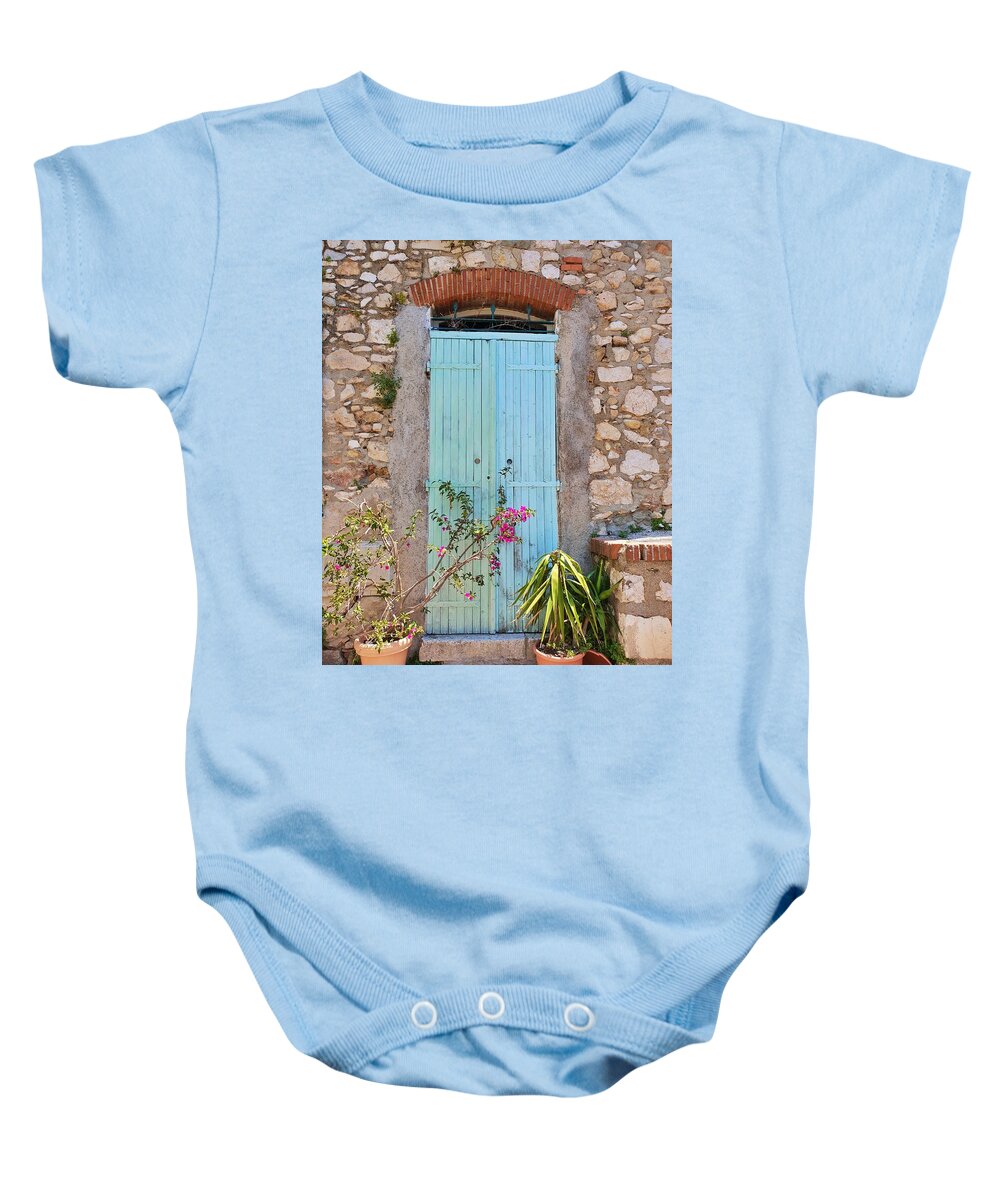 Door Baby Onesie featuring the photograph Castle Door by Andrea Whitaker