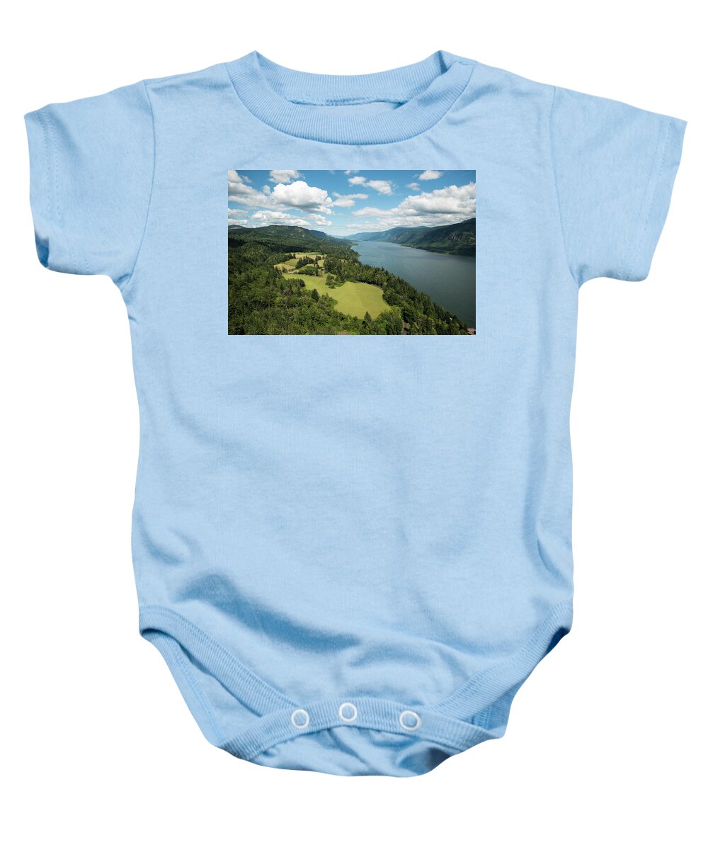 Cloud Spattered Sky Above Columbia Baby Onesie featuring the photograph Cloud Spattered Sky above Columbia by Tom Cochran