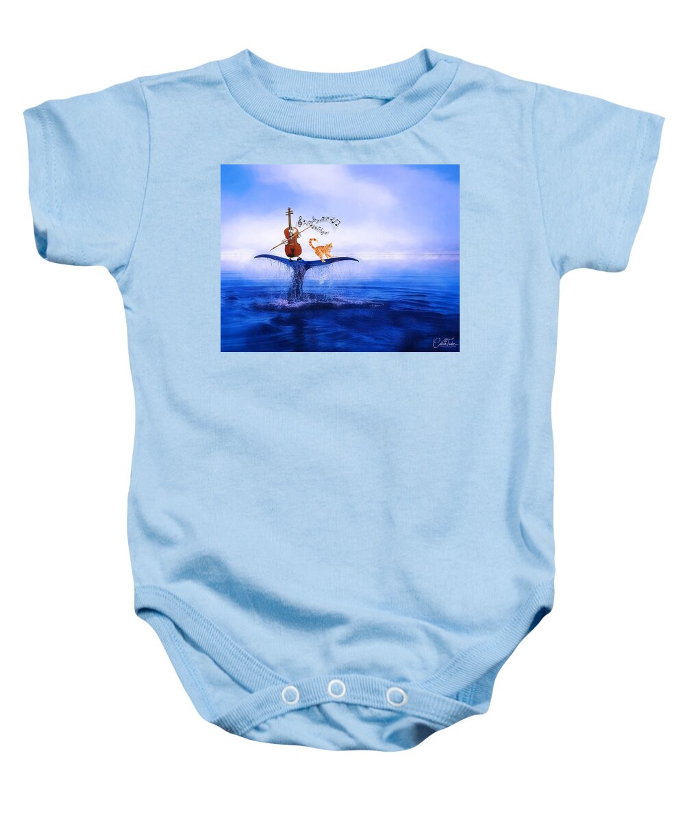 Fiddles Baby Onesie featuring the mixed media Dancing on Whale Tails by Colleen Taylor