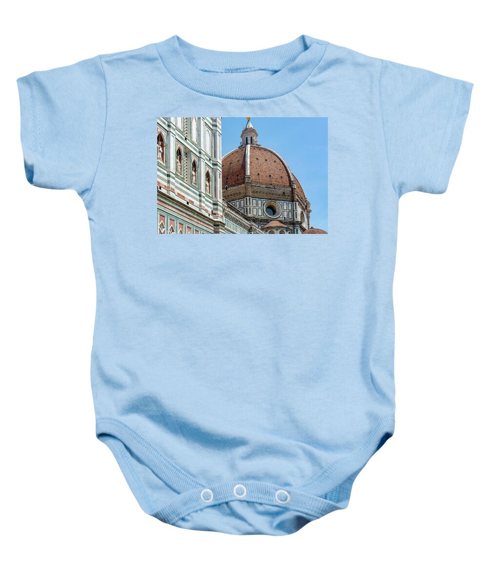 Duomo Baby Onesie featuring the photograph Duomo Detail, Florence by Marcy Wielfaert
