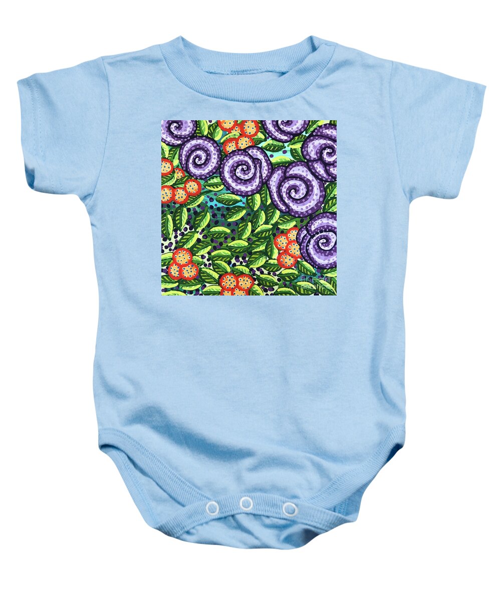 Floral Baby Onesie featuring the painting Floral Whimsy 11 by Amy E Fraser