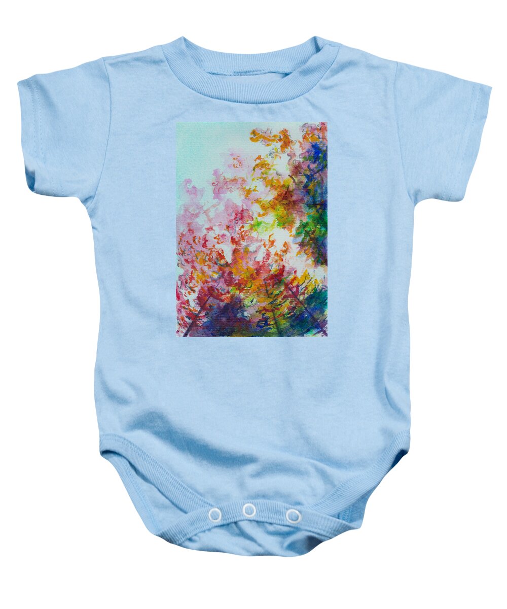 Fall Baby Onesie featuring the painting Forever Autumn by Stephanie Hollingsworth