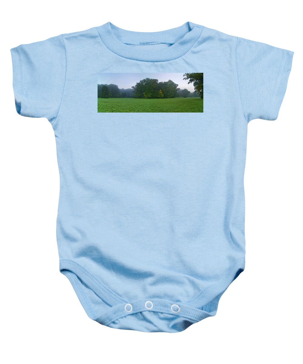 Landscape Park Baby Onesie featuring the photograph Green meadow in autumn by Sun Travels