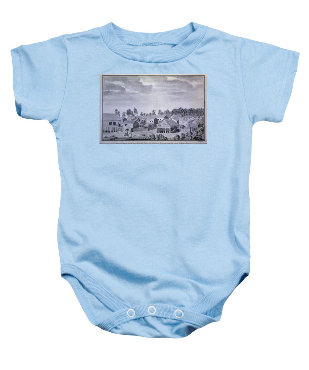 Cardero Jose Baby Onesie featuring the drawing Guayaquil Houses - 18th Century - Malaspina Expedition. by Jose Cardero -1766-1811-