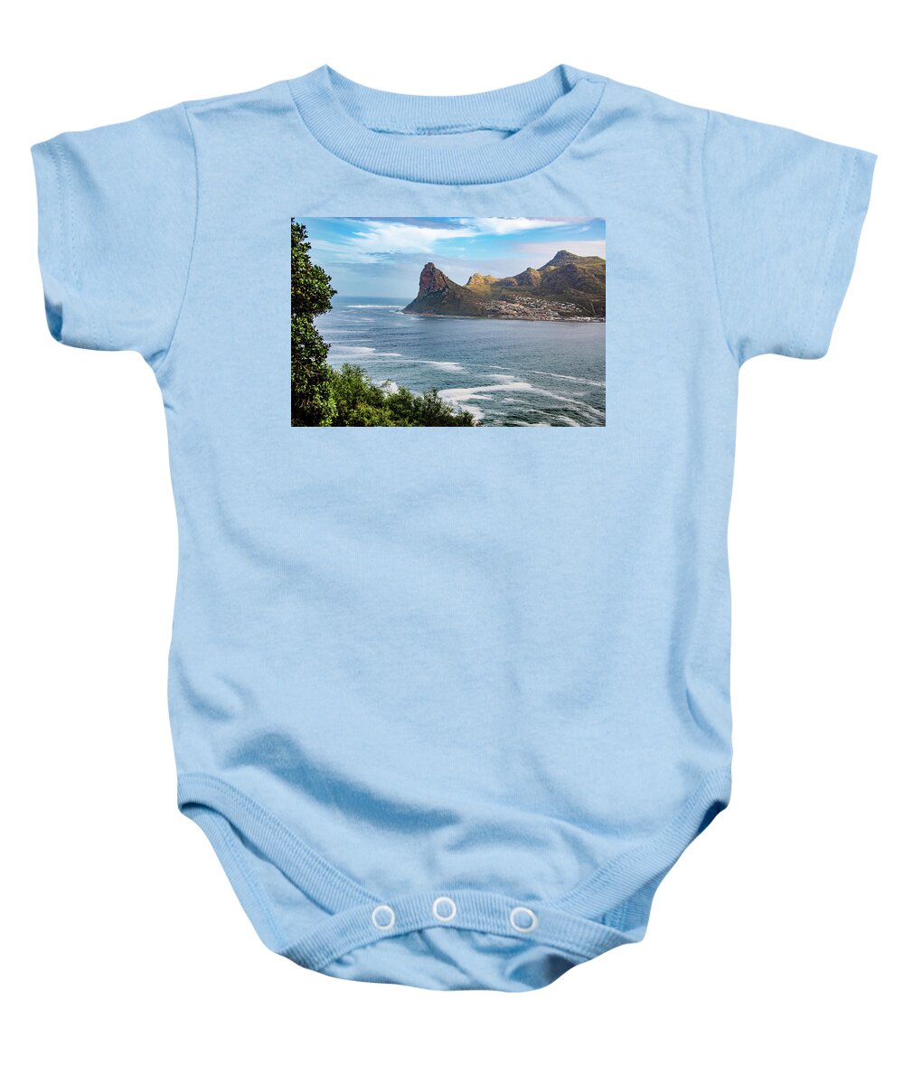Seascape Baby Onesie featuring the photograph Hout Bay From Chapman's Peak Drive by Marcy Wielfaert