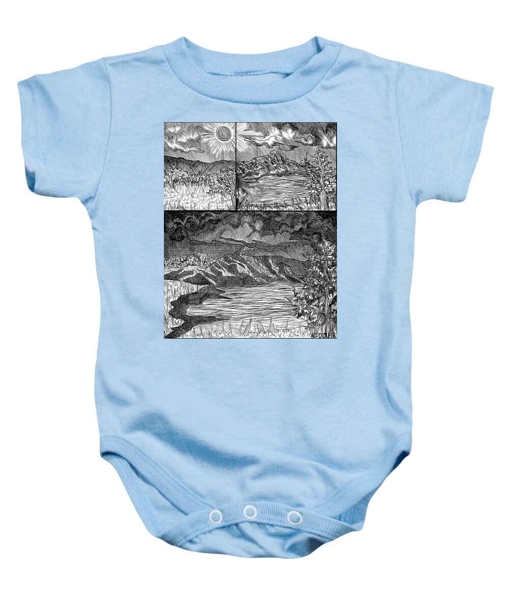 Digital Pen And Ink Baby Onesie featuring the digital art Incoming Storm by Angela Weddle