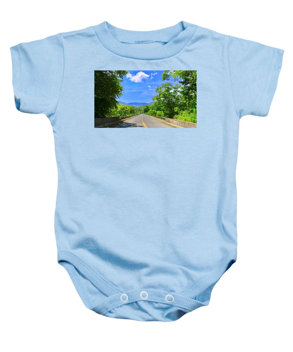 James River Bridge Baby Onesie featuring the photograph James River Bridge, Blue Ridge Parkway, Va. by The James Roney Collection