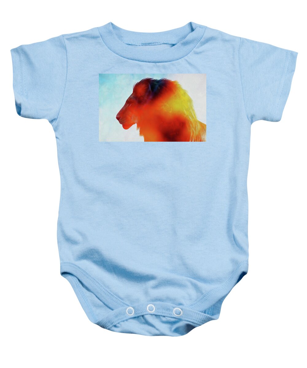 Lion King Baby Onesie featuring the painting Lion King - 16 by AM FineArtPrints